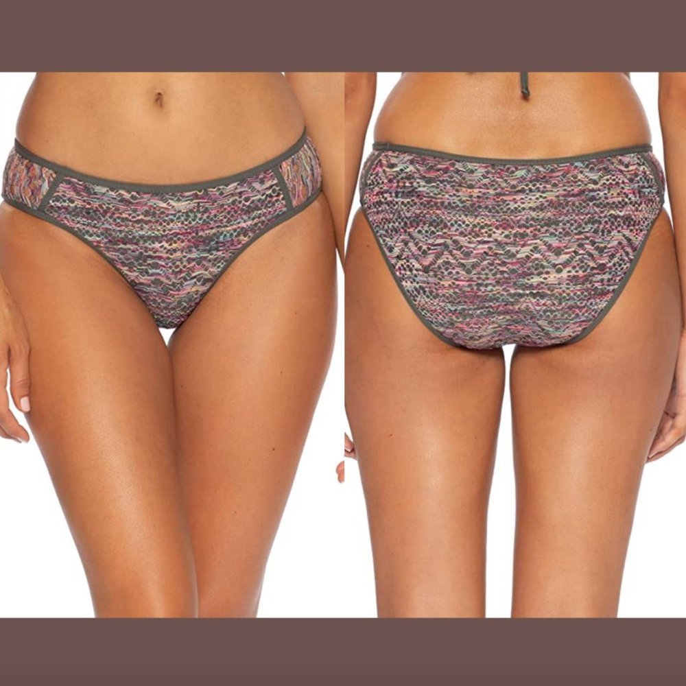 NEW $58 Becca Reveal Hipster Bikini Bottoms in‎ Green [SZ Medium ] #3878